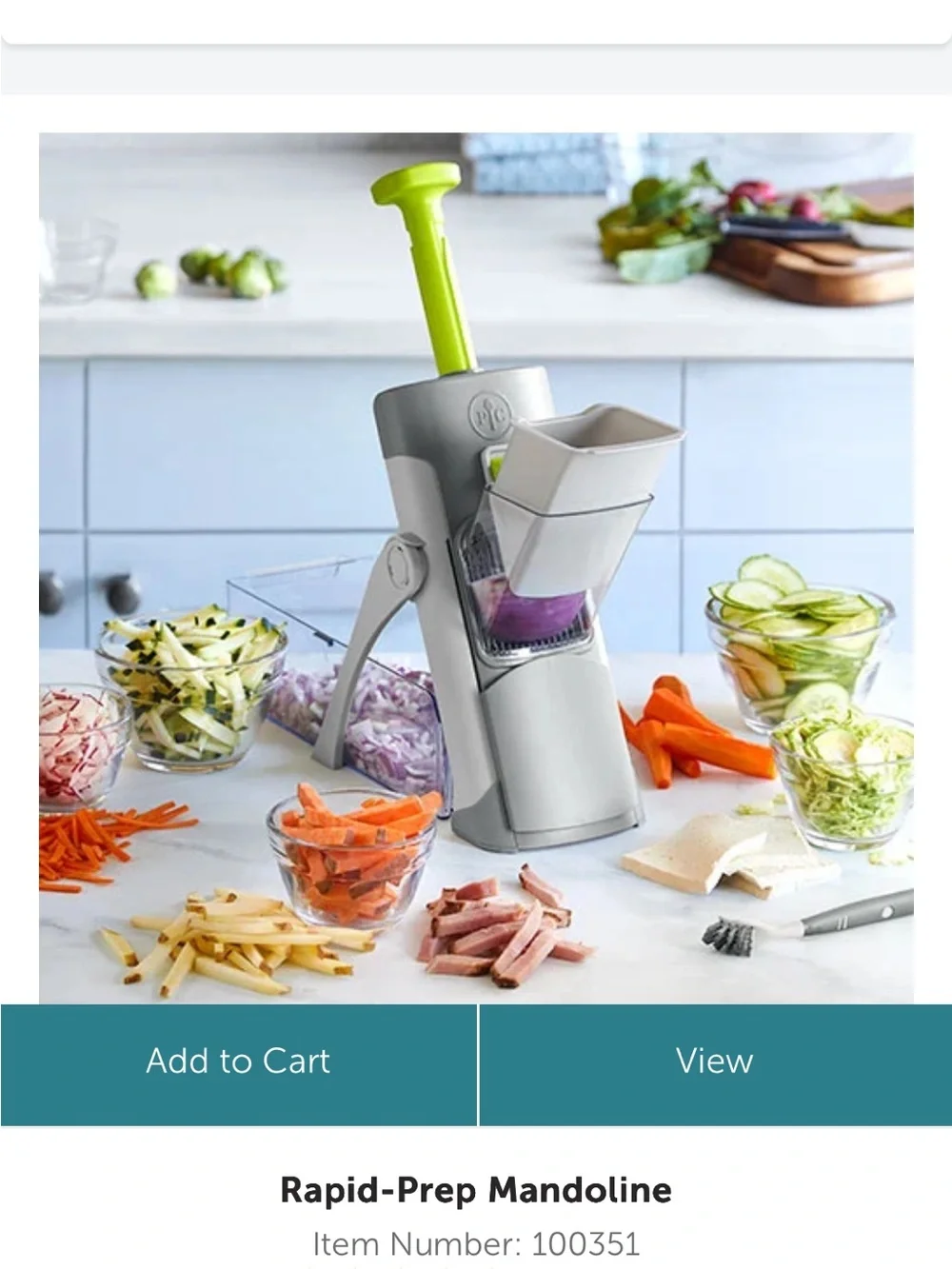 Pampered Chef Gray Rapid prep Mandoline